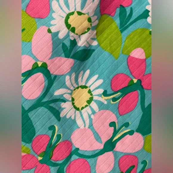 🌸Lilly Pulitzer Dress Girls 16 One Shoulder Shorely Blue Portrait of a Picnic - Picture 4 of 12